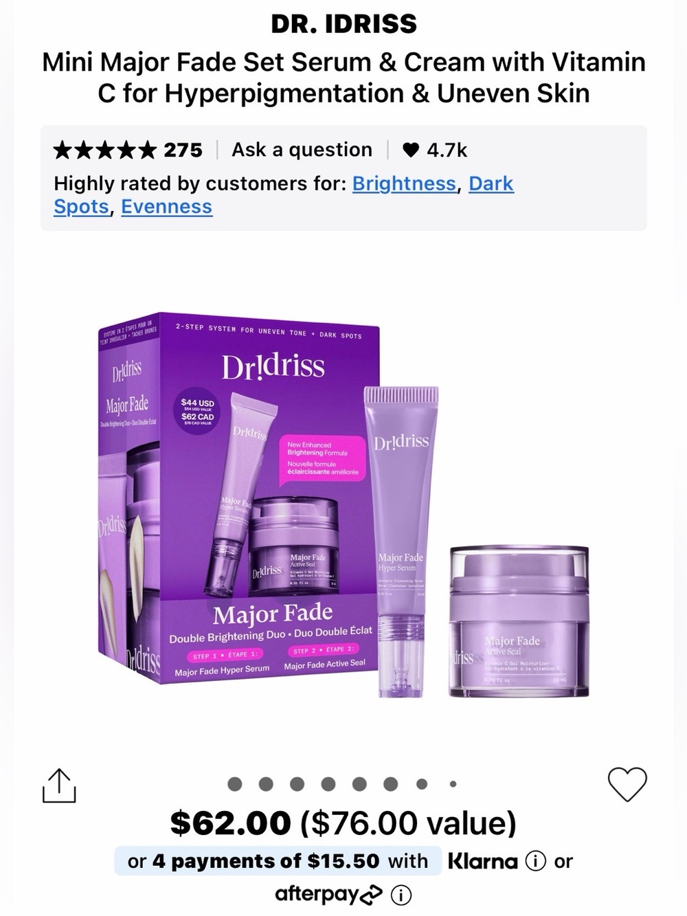 Dr Idriss Mini Major Fade Set Serum & Cream